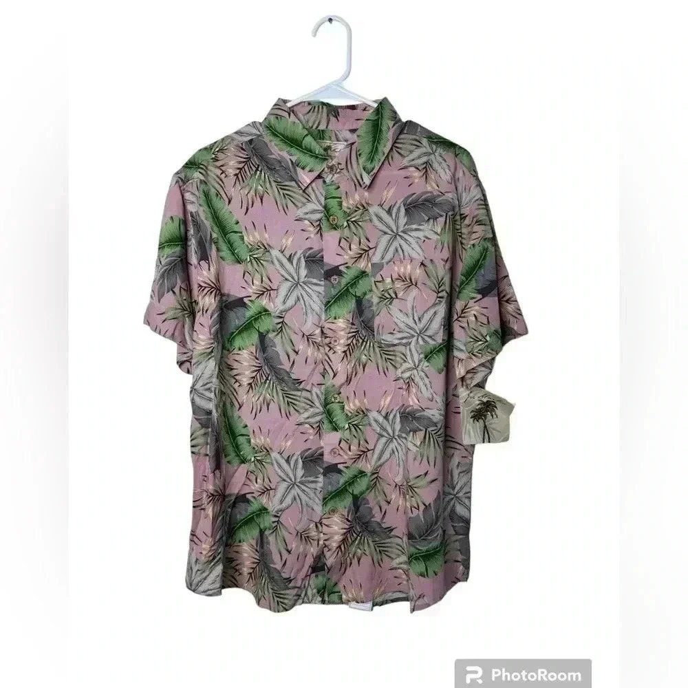 Joe Marlin Men's Hawaiian Button Front Shirt, L